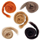 Autumn Harvest Carded Corriedale Wool Sliver Variety Pack