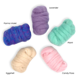 Fairytale Pastels Carded Corriedale Wool Sliver Variety Pack
