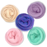 Fairytale Pastels Carded Corriedale Wool Sliver Variety Pack