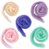 Fairytale Pastels Carded Corriedale Wool Sliver Variety Pack