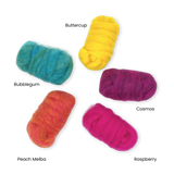 Retro Pop Carded Corriedale Wool Sliver Variety Pack