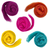 Retro Pop Carded Corriedale Wool Sliver Variety Pack