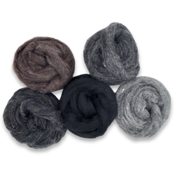 Shadowlands Carded Corriedale Wool Sliver Variety Pack