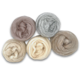 Woodland Neutrals Carded Corriedale Wool Sliver Variety Pack