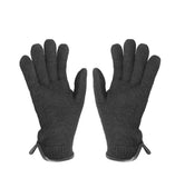 100% Virgin Wool Unisex Gloves with Genuine Leather Trim