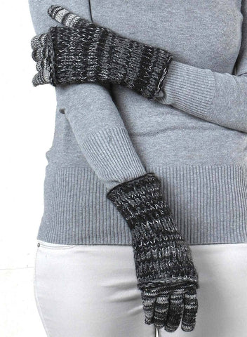 Alpaca Gloves - Melange Full - Charcoal