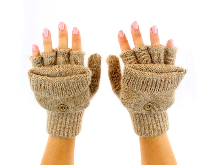 Alpaca Glittens - Made in USA Glove convertible to Mitten for Men, Wom ...