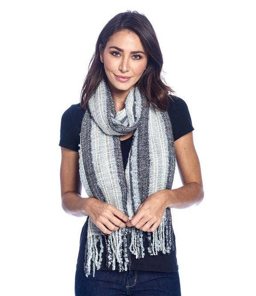 Alpaca Fringe Scarf - Boucle - Monochrome – Lodi Alpacas Uptown